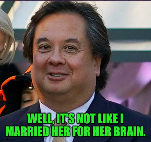 Fat George Conway | WELL, IT'S NOT LIKE I MARRIED HER FOR HER BRAIN. | image tagged in fat george conway | made w/ Imgflip meme maker