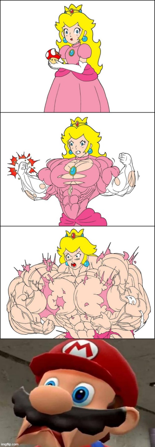 HOLY SH!T | image tagged in mario wtf,princess peach,super mario,wtf | made w/ Imgflip meme maker