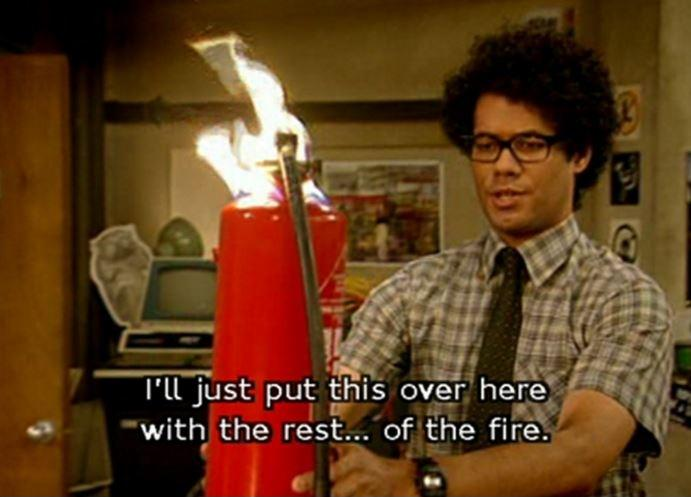 High Quality Moss fire extinguisher The IT Crowd Blank Meme Template