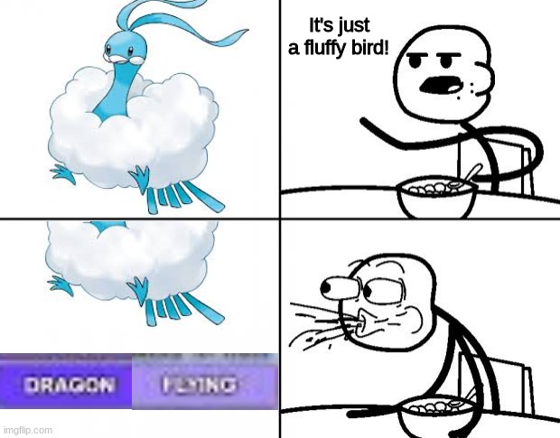 Blank Cereal Guy | It's just a fluffy bird! | image tagged in blank cereal guy | made w/ Imgflip meme maker