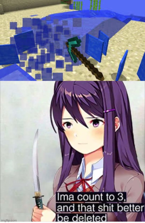 CURSED!!! | image tagged in mining water,disapproving yuri | made w/ Imgflip meme maker