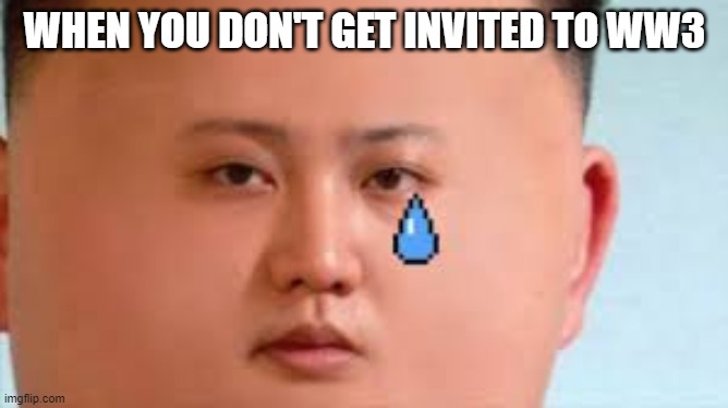 OOF | WHEN YOU DON'T GET INVITED TO WW3 | image tagged in lol,politics | made w/ Imgflip meme maker