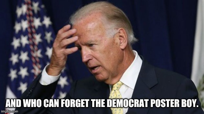 Joe Biden worries | AND WHO CAN FORGET THE DEMOCRAT POSTER BOY. | image tagged in joe biden worries | made w/ Imgflip meme maker