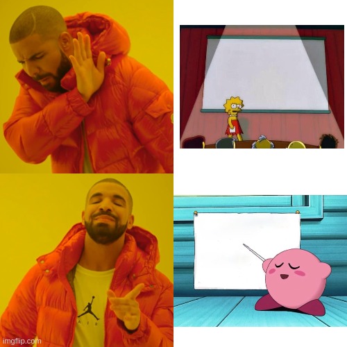Kirby: Right Back At 'Ya was better than most other video game anime.. | image tagged in memes,drake hotline bling | made w/ Imgflip meme maker