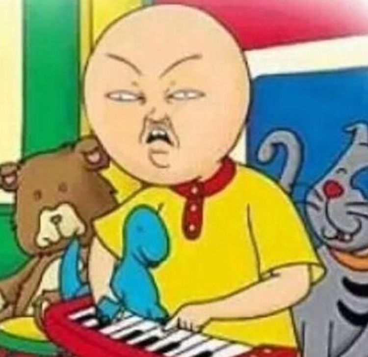 High Quality Angry Caillou Blank Meme Template