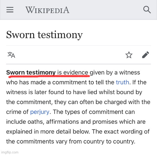 Sworn testimony is evidence. Often the only kind that exists in sexual assault cases. | image tagged in sexual assault,evidence,lawyer,sexual harassment,rape,court | made w/ Imgflip meme maker
