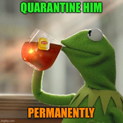 But That's None Of My Business Meme | QUARANTINE HIM PERMANENTLY | image tagged in memes,but that's none of my business,kermit the frog | made w/ Imgflip meme maker