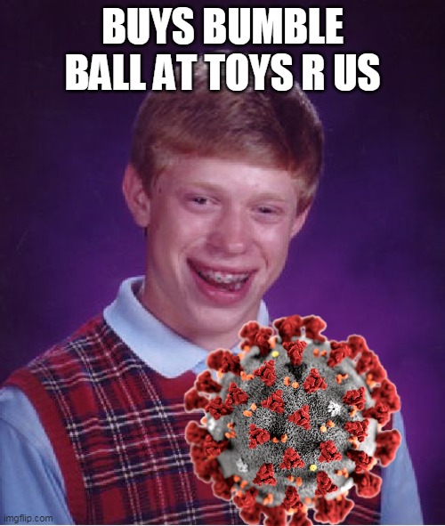 Bad Luck Brian | BUYS BUMBLE BALL AT TOYS R US | image tagged in memes,bad luck brian | made w/ Imgflip meme maker