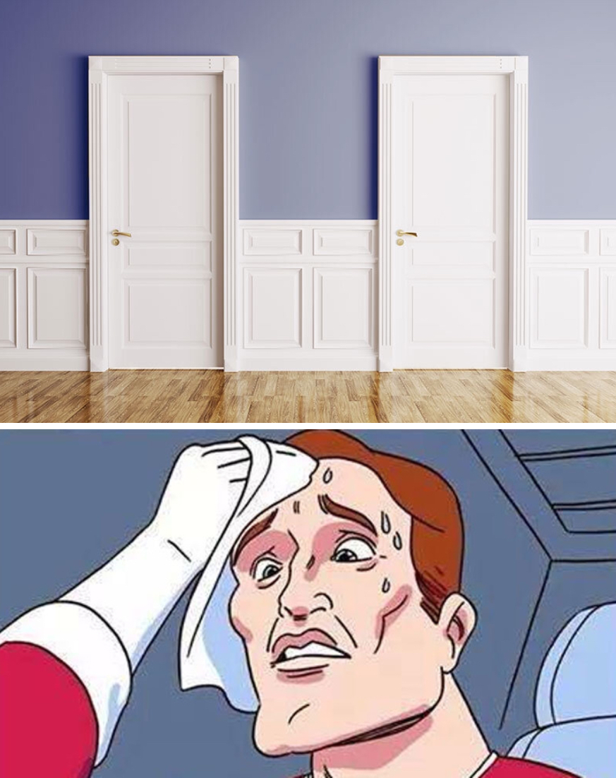 High Quality Two doors Blank Meme Template