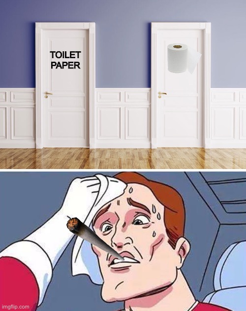 Two doors | TOILET PAPER | image tagged in two doors | made w/ Imgflip meme maker