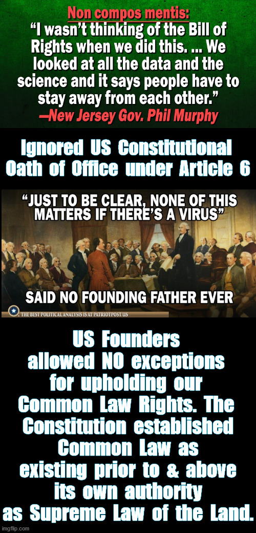 No Exceptions; None. Nada. Zero. Zilch. | Ignored  US  Constitutional  Oath  of  Office  under  Article  6; US  Founders  allowed  NO  exceptions  for  upholding  our  Common  Law  Rights.  The  Constitution  established  Common  Law  as  existing  prior  to  &  above  its  own  authority  as  Supreme  Law  of  the  Land. | image tagged in politicians | made w/ Imgflip meme maker