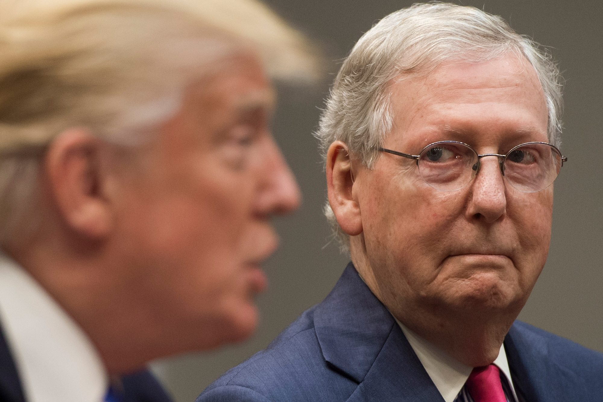 McConnell hates Trump, gives him the stinkeye Blank Meme Template