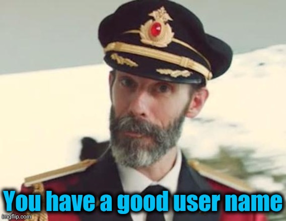 Captain Obvious | You have a good user name | image tagged in captain obvious | made w/ Imgflip meme maker