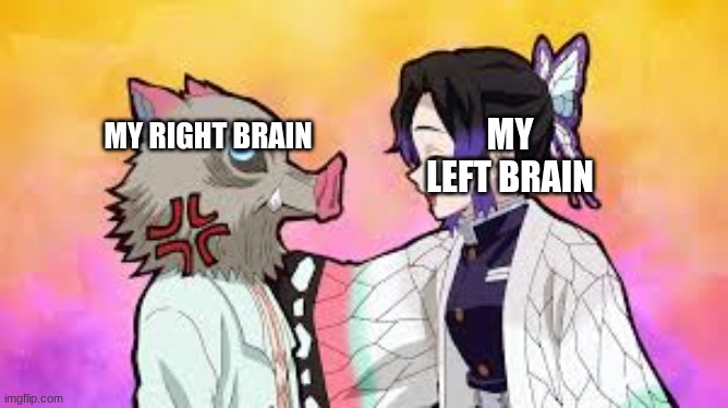 MY LEFT BRAIN; MY RIGHT BRAIN | image tagged in the most interesting man in the world | made w/ Imgflip meme maker