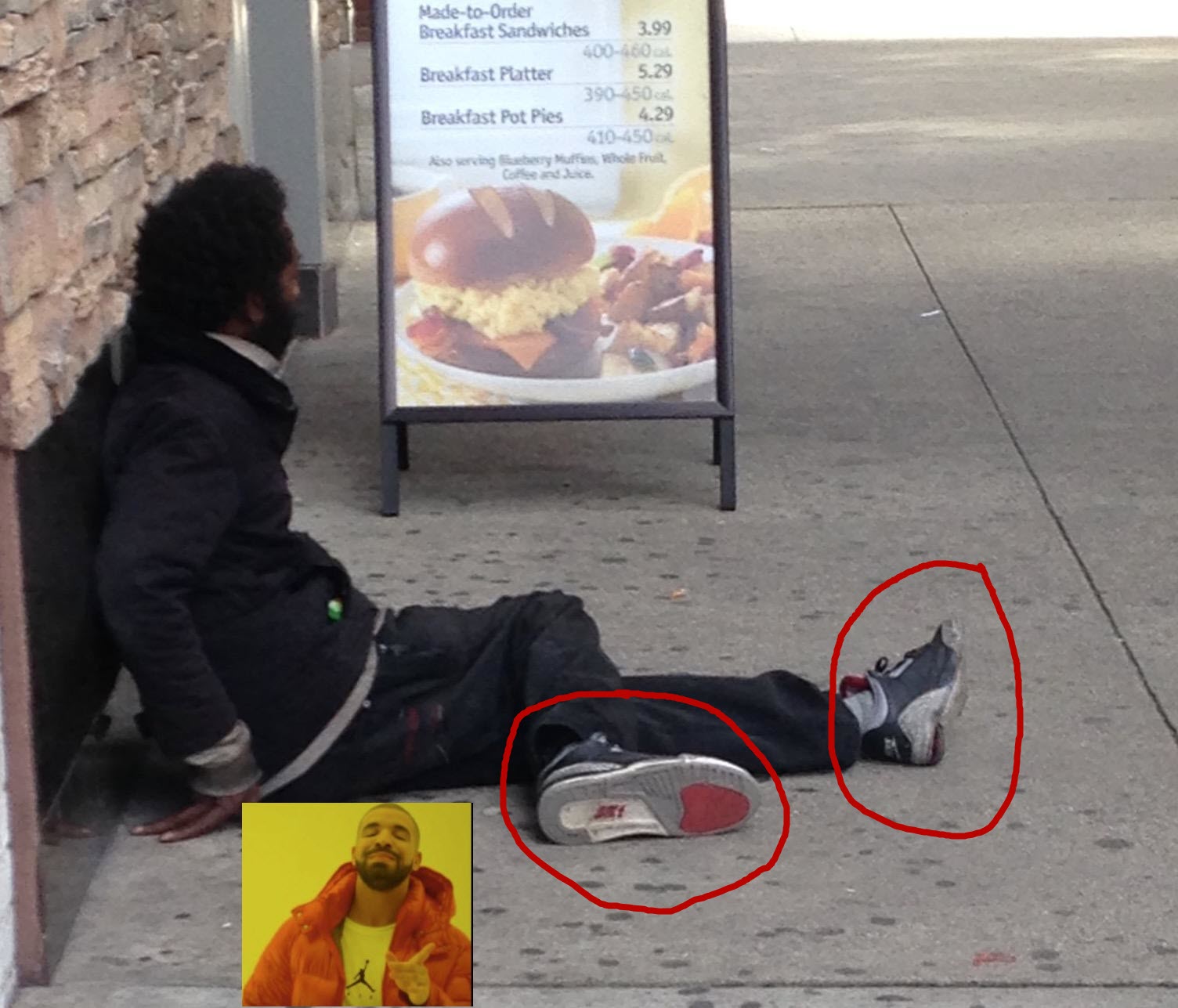 homeless with jordans Blank Meme Template