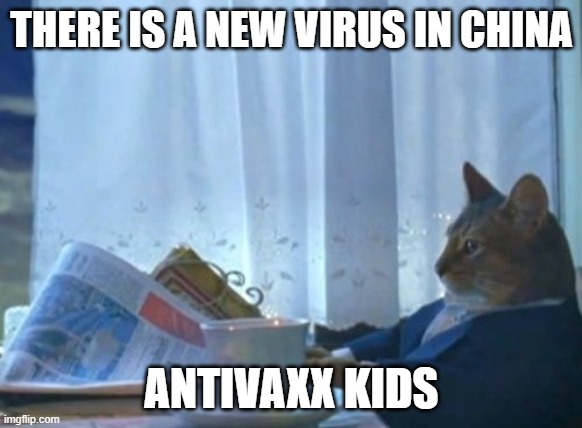 vaxinate ur kids | THERE IS A NEW VIRUS IN CHINA; ANTIVAXX KIDS | image tagged in memes,i should buy a boat cat | made w/ Imgflip meme maker