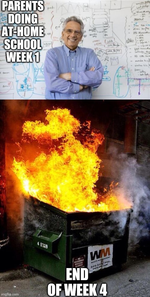 Image tagged in memes,engineering professor,dumpster fire ...