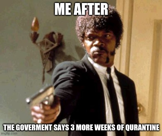 Say That Again I Dare You | ME AFTER; THE GOVERMENT SAYS 3 MORE WEEKS OF QURANTINE | image tagged in memes,say that again i dare you | made w/ Imgflip meme maker