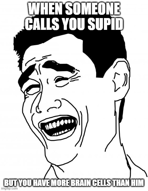 Bitch Please Meme | WHEN SOMEONE CALLS YOU SUPID; BUT YOU HAVE MORE BRAIN CELLS THAN HIM | image tagged in memes,bitch please | made w/ Imgflip meme maker