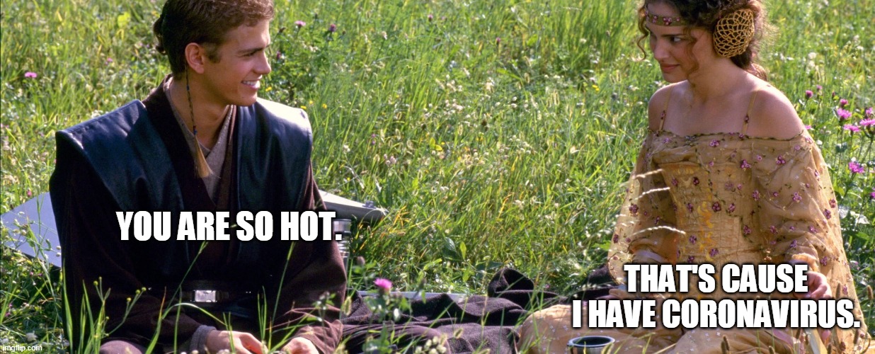 Star Wars | YOU ARE SO HOT. THAT'S CAUSE I HAVE CORONAVIRUS. | image tagged in coronavirus | made w/ Imgflip meme maker