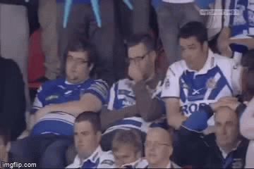 Disappointed Halifax fans | image tagged in gifs,rugby,gutted,disappointment,devastated,miserable | made w/ Imgflip video-to-gif maker