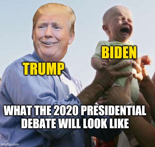 The 2020 Presidential Debates Prediction | BIDEN; TRUMP; WHAT THE 2020 PRESIDENTIAL DEBATE WILL LOOK LIKE | image tagged in donald trump,joe biden,election 2020,debate,crying | made w/ Imgflip meme maker
