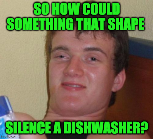 10 Guy Meme | SO HOW COULD SOMETHING THAT SHAPE SILENCE A DISHWASHER? | image tagged in memes,10 guy | made w/ Imgflip meme maker