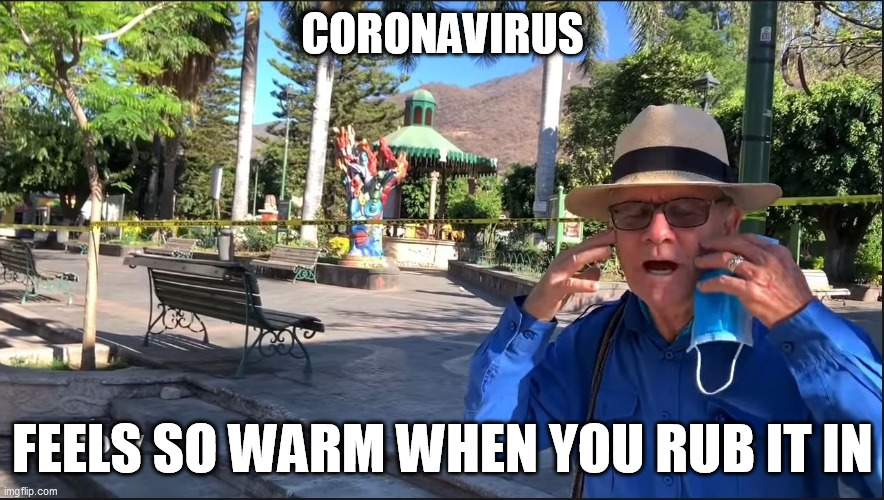 CORONAVIRUS; FEELS SO WARM WHEN YOU RUB IT IN | image tagged in jerrybrown,coronavirus,covid-19 | made w/ Imgflip meme maker