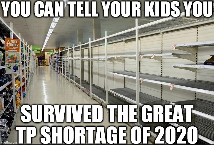 YOU CAN TELL YOUR KIDS YOU SURVIVED THE GREAT TP SHORTAGE OF 2020 | made w/ Imgflip meme maker