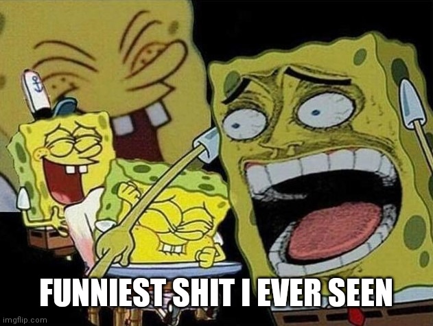 Spongebob laughing Hysterically | FUNNIEST SHIT I EVER SEEN | image tagged in spongebob laughing hysterically | made w/ Imgflip meme maker