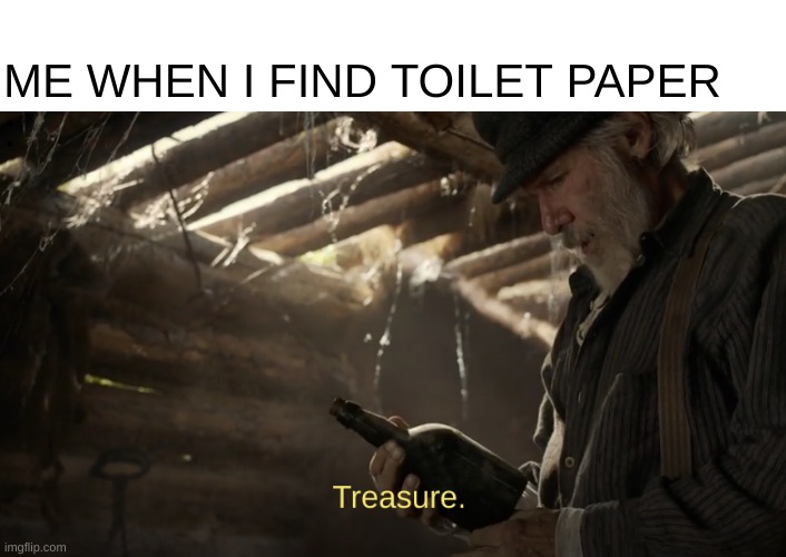 Call of the wild treasure | ME WHEN I FIND TOILET PAPER 
: | image tagged in treasure,toilet paper,covid-19 | made w/ Imgflip meme maker