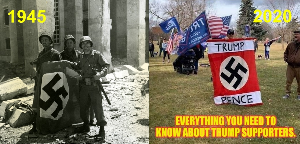 Then and Now | image tagged in then and now,trump supporters | made w/ Imgflip meme maker