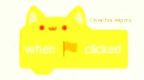 High Quality Scratch Cat Block On Fire Blank Meme Template