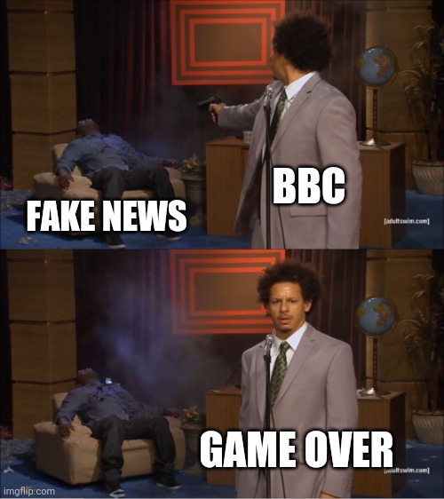 Who Killed Hannibal | BBC; FAKE NEWS; GAME OVER | image tagged in memes,who killed hannibal | made w/ Imgflip meme maker