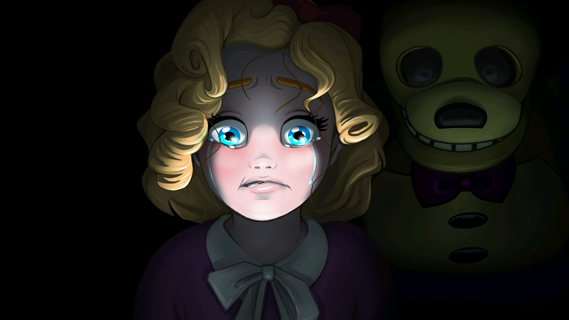 High Quality Fruit Maze Girl and Spring Bonnie Blank Meme Template