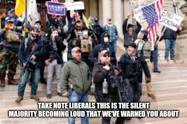 Take Back Control | TAKE NOTE LIBERALS THIS IS THE SILENT MAJORITY BECOMING LOUD THAT WE'VE WARNED YOU ABOUT | image tagged in memes,patriots,make america great again,2nd amendment | made w/ Imgflip meme maker