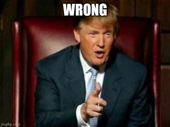 Donald Trump | WRONG | image tagged in donald trump | made w/ Imgflip meme maker