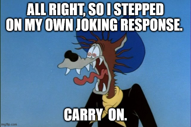 ouch | ALL RIGHT, SO I STEPPED ON MY OWN JOKING RESPONSE. CARRY  ON. | image tagged in ouch | made w/ Imgflip meme maker