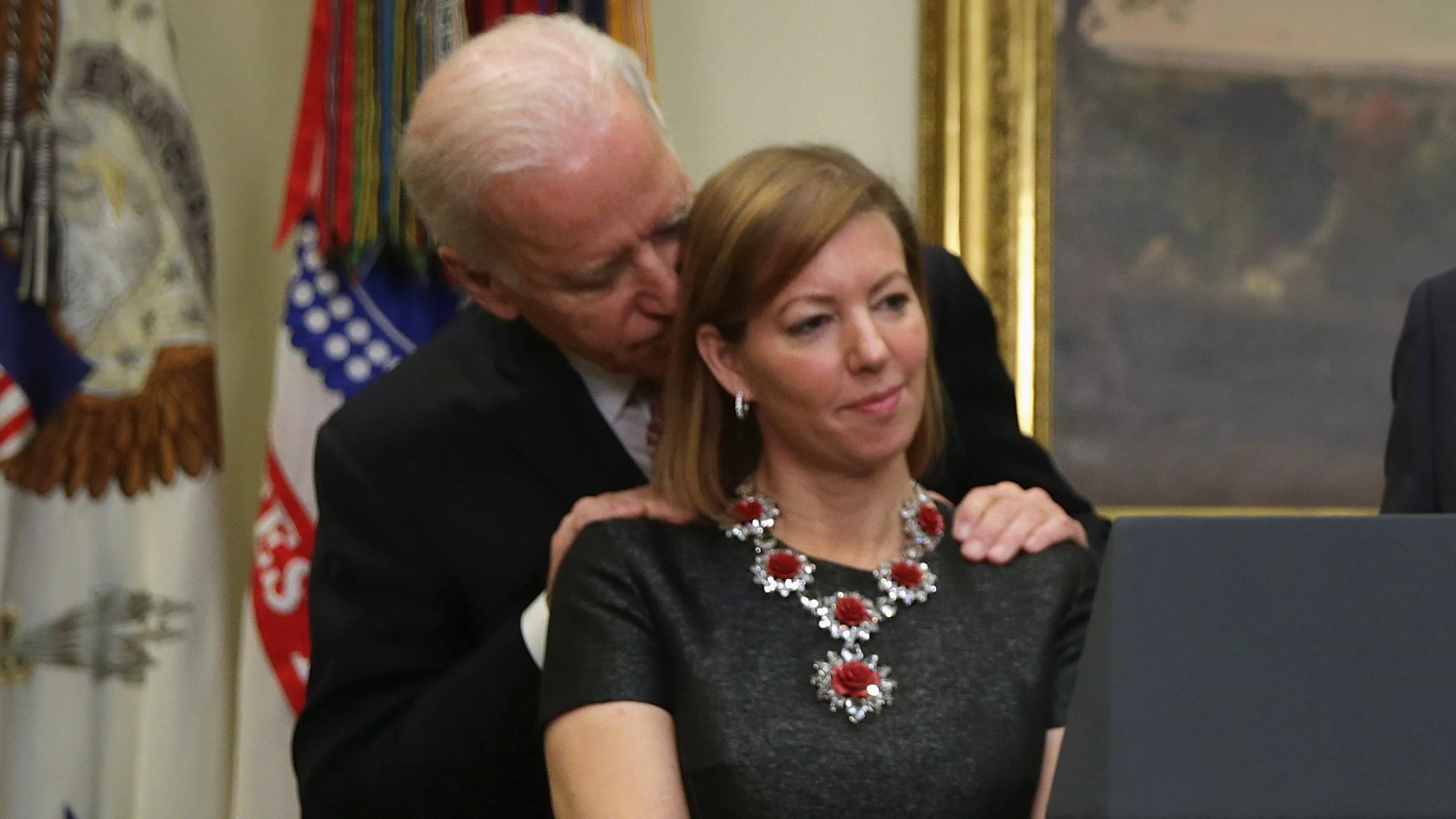Joe Biden Sniffs Hair Blank Meme Template
