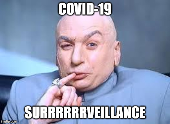 dr evil pinky | COVID-19; SURRRRRRVEILLANCE | image tagged in dr evil pinky | made w/ Imgflip meme maker