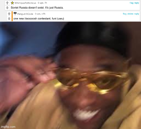 Link to image is below. | image tagged in black guy golden glasses,memes,woooosh,lel,now its time to get funky | made w/ Imgflip meme maker
