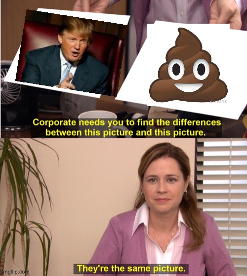 One in the same | image tagged in memes,they're the same picture,donald trump,shit,crap,poop | made w/ Imgflip meme maker
