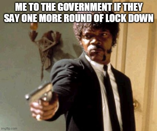 Say That Again I Dare You Meme | ME TO THE GOVERNMENT IF THEY SAY ONE MORE ROUND OF LOCK DOWN | image tagged in memes,say that again i dare you | made w/ Imgflip meme maker