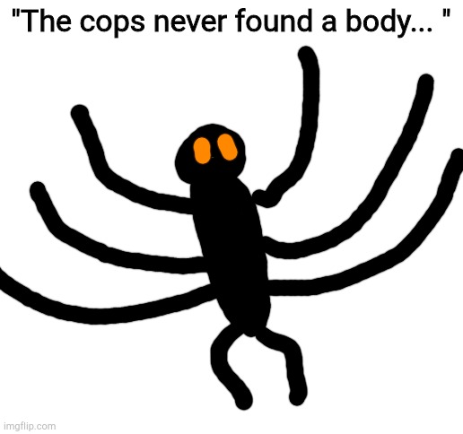 Body snatcher takes any type of corpse and sucks all nutrients out with it's tendrils, ash is all that remain | "The cops never found a body... " | image tagged in blank white template | made w/ Imgflip meme maker