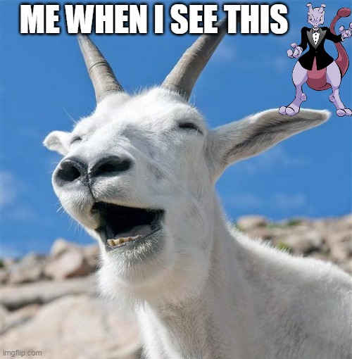 Laughing Goat Meme | ME WHEN I SEE THIS | image tagged in memes,laughing goat | made w/ Imgflip meme maker