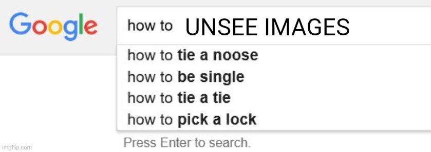 Google Search | UNSEE IMAGES | image tagged in google search | made w/ Imgflip meme maker