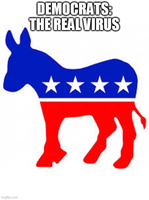 virus | DEMOCRATS: THE REAL VIRUS | image tagged in democrat donkey,virus | made w/ Imgflip meme maker