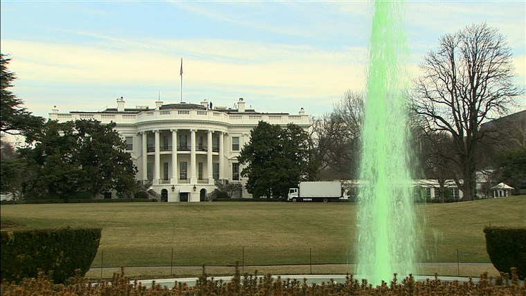 White House green fountain Blank Meme Template