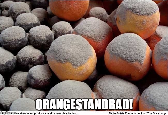This fruit stand was Photographed in Manhattan on 9/11/2001. See the microscopic dust made up of building materials and humans. | ORANGESTANDBAD! | image tagged in 911,how does metal and humans become microscopic particulate,orange trump | made w/ Imgflip meme maker