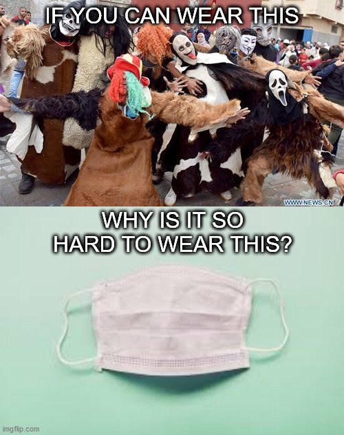 So why is it so hard | IF YOU CAN WEAR THIS; WHY IS IT SO HARD TO WEAR THIS? | image tagged in face mask | made w/ Imgflip meme maker